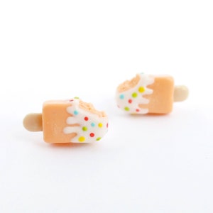 Sweet orange ice cream earring, cute ice cream earring, polymer clay food earring, ice cream jewellery, birthday gift, gift image 2