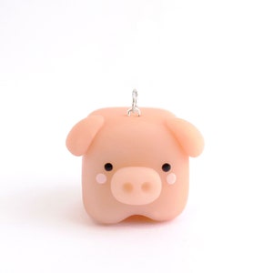 Little cube piggy, squared animal charm, miniature animal, cute animal