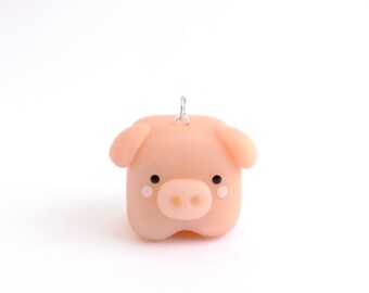 Little cube piggy, squared animal charm, miniature animal, cute animal