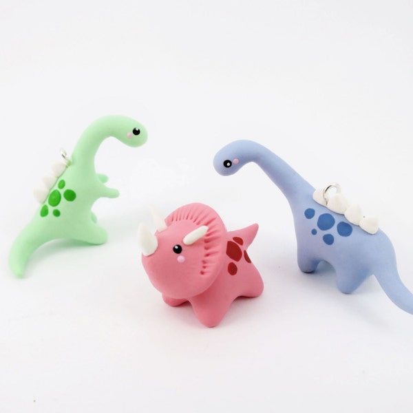 Little dinosaurs charm, mini clay dinosaurs