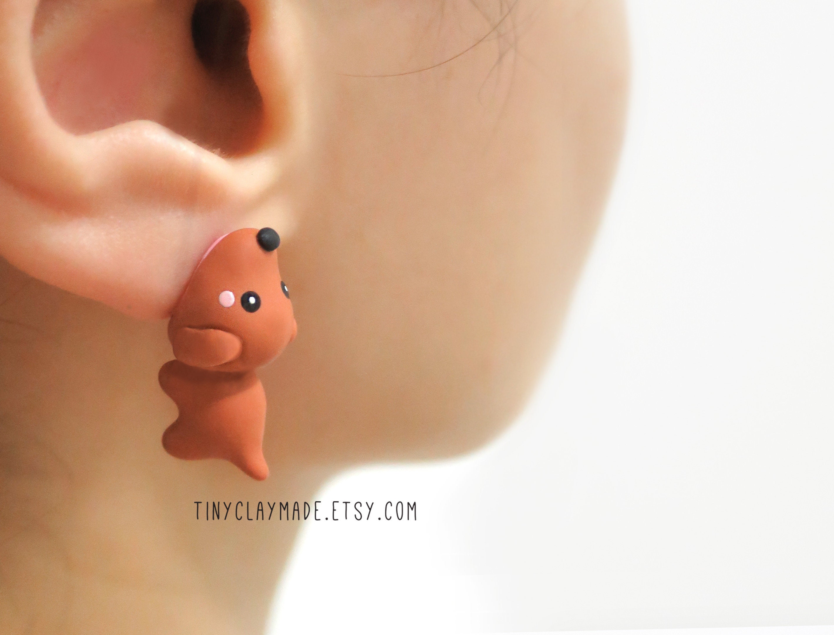 Cute Doggy Bite Earring Polymer Clay Animal Earring Cute - Etsy Cute Doggy Bite Earring Polymer Clay Animal Earring Cute - Etsy