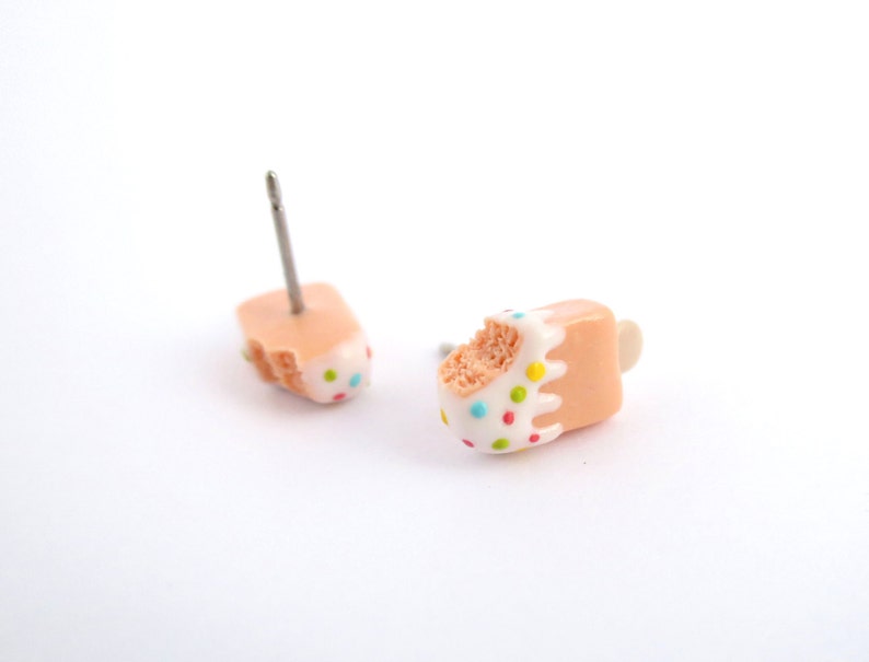 Sweet orange ice cream earring, cute ice cream earring, polymer clay food earring, ice cream jewellery, birthday gift, gift image 4