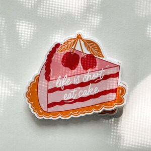 Cake Sticker, Fancy Cake Stickers, Waterproof Stickers, Vinyl Stickers, Laptop Sticker, Cute Cake Sticker, Dessert Sticker, Selfcare Sticker
