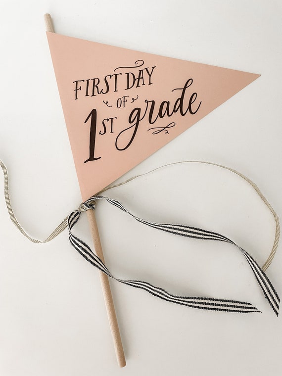 First Day of School Flag Printable 1st Day of Kindergarten - Etsy