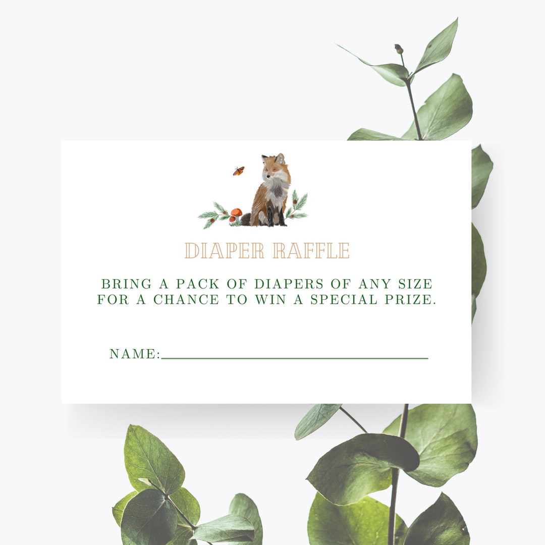 Printable Baby Shower Diaper Raffle Ticket, Baby Shower Games, DIY ...
