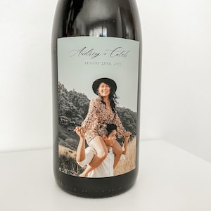 Photo Wine Bottle Label, Custom Wine Label, Birthday Gift, Personalized Wedding Wine Label, Wedding Wine Label, Wedding Gift, PRINTED image 3