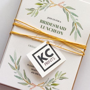 Greenery Bridesmaid Luncheon Template, Instant Download Invitation, Bridal Shower, Bridal Invitations, Watercolor Wreath Greenery Invite