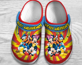 Mickey and Friends Crocband Clogs Shoes, Mickey Clogs Shoes For Men Women and Kid, Nurse Clogs, Gift For Kids, Gift For Her, Mother Day Gift