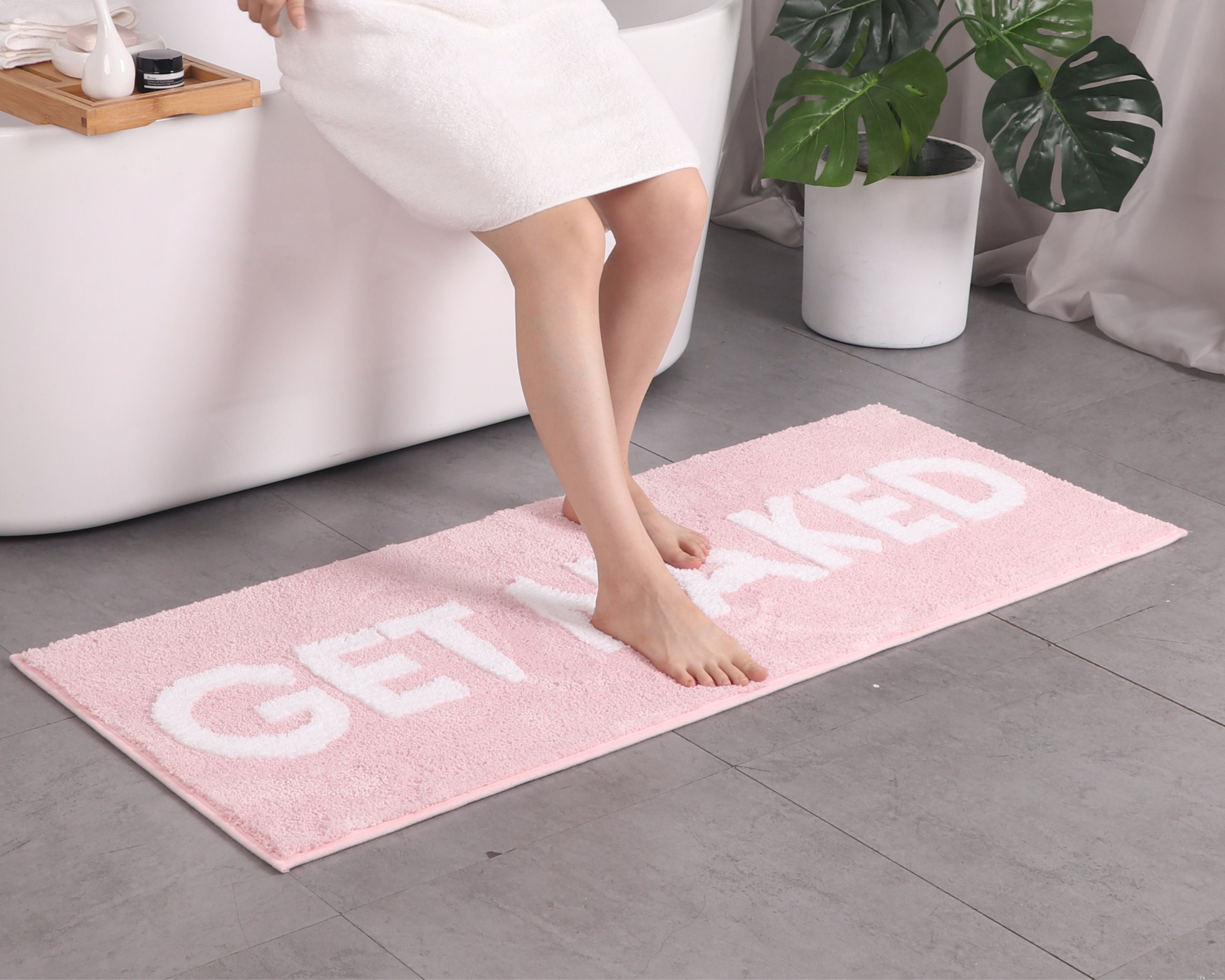 Get Naked Bath Mat，Cute Pink Bathroom Rugs，Soft Microfiber and Absorbent Funny  Bath Mats，32 x 20，with 1 Cute Hand Towels - AliExpress