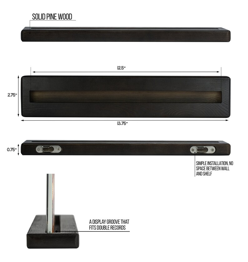 Record Shelves Set of 8 Vinyl Shelf Records Display Frame Etsy