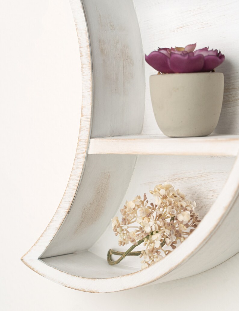 Moon Shelf White Nursery Wall Decor Nursery Shelf Etsy