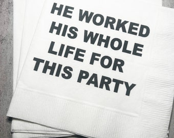 Retirement Party Happy Retirement Celebration Congrats Retired Party Cocktail, Luncheon or Dinner Napkins Set of 25