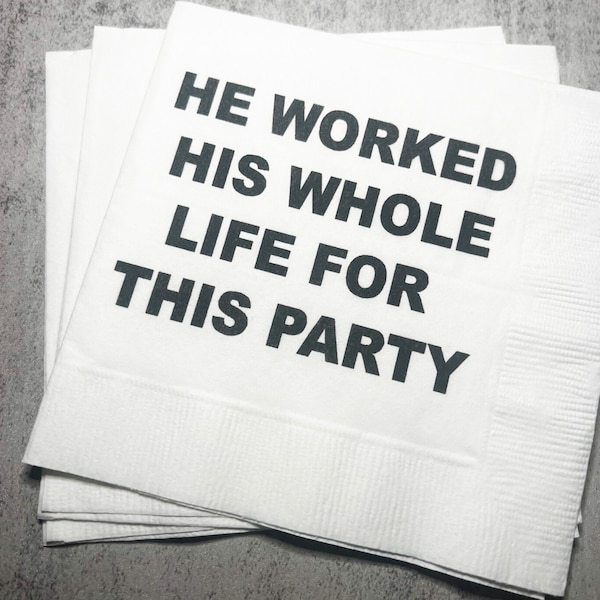 Retirement Party Happy Retirement Celebration Congrats Retired Party Cocktail, Luncheon or Dinner Napkins Set of 25