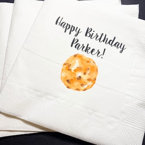 Cookie Birthday Party  Cookie Theme Birthday Personalized Cocktail, Luncheon or Dinner Napkins Set of 25