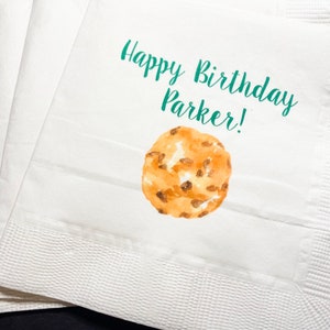 Cookie Birthday Party  Cookie Theme Birthday Personalized Cocktail, Luncheon or Dinner Napkins Set of 25