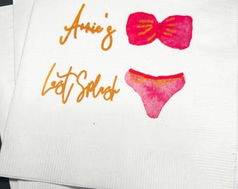 Tropical Bachelorette Last Splash Bachelorette Party Tropical Party Personalized Cocktail, Luncheon or Dinner Napkins Set of 25