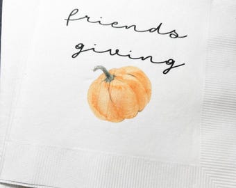 Friendsgiving Thanksgiving Friends Cocktail, Luncheon or Dinner Napkins Set of 25