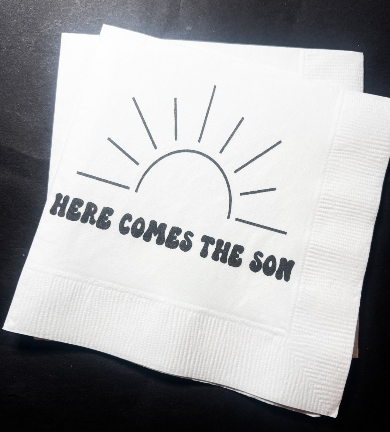 Here Comes the Son Baby Shower Sonshine You Are My Sunshine Boy Baby Shower Cocktail Luncheon or Dinner Napkins Set of 25