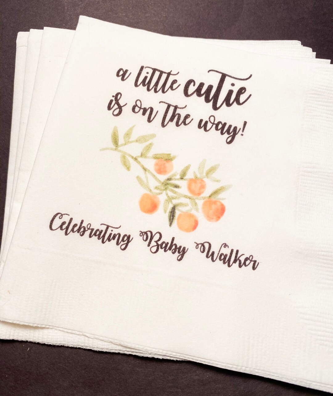 A Little Cutie is on the Way Clementine Cutie Baby Shower Spring Summer