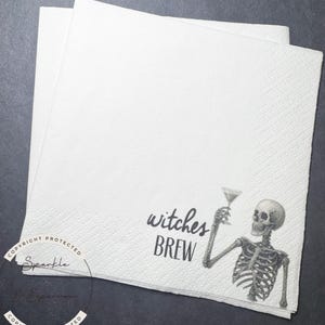Witches Brew Halloween Party Napkins Halloween Bash Halloween Cocktail Party Skeleton Table Decor Party Napkins, Set of 25