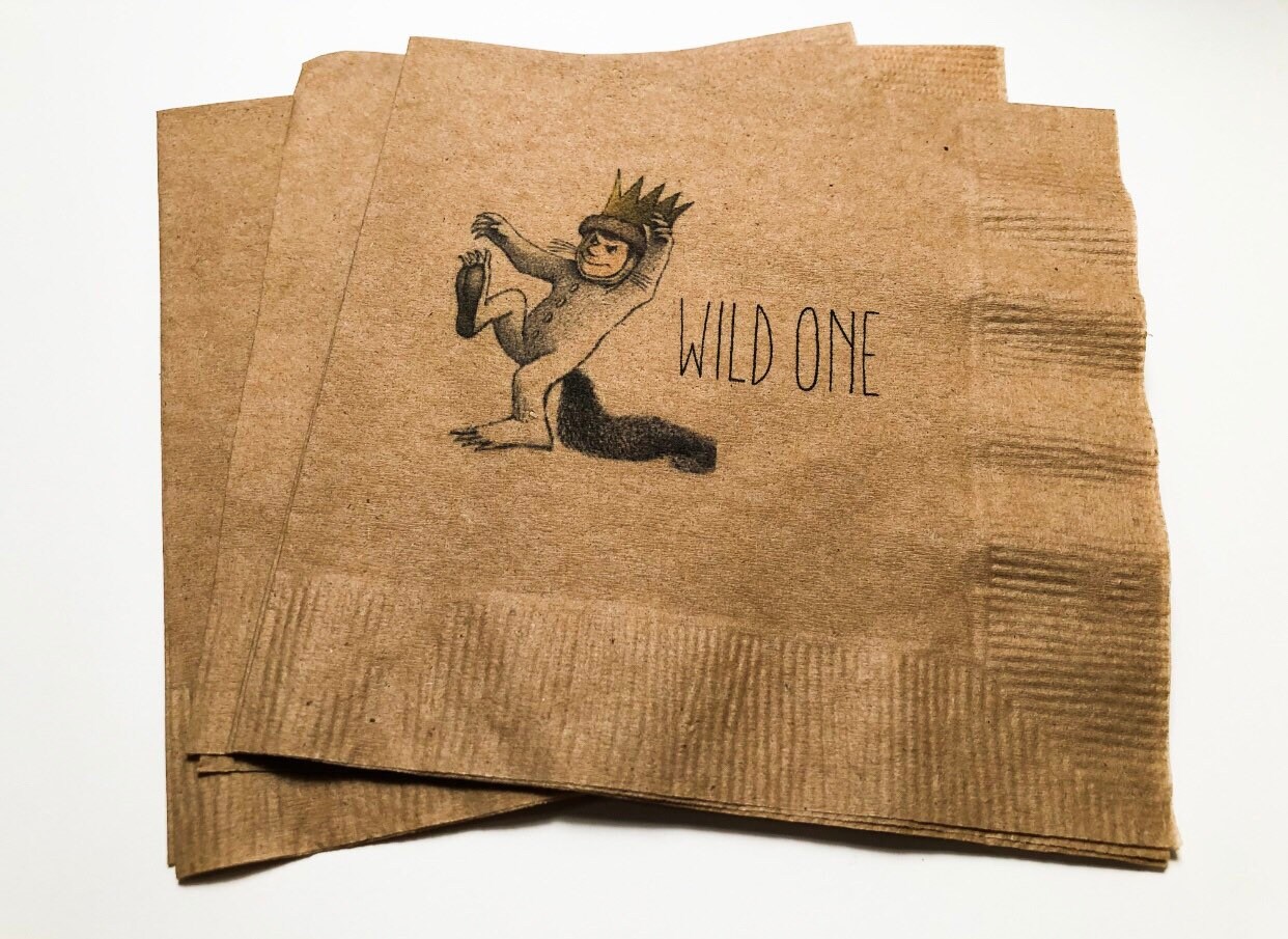 Where the Wild Things Are Kraft Wild Things Theme Max Wild One Birthday Party Baby Shower Cocktail or Dinner Napkins Set of