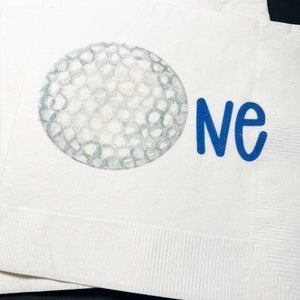 Golf 1st Birthday Party Hole in One Let’s ParTEE Golf theme birthday Cocktail or Luncheon Napkins, Set of 25