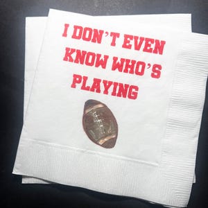 Team Halftime Football Party Funny Super Football Game Big Game Football Era Cocktail or Luncheon Napkins, Set of 25