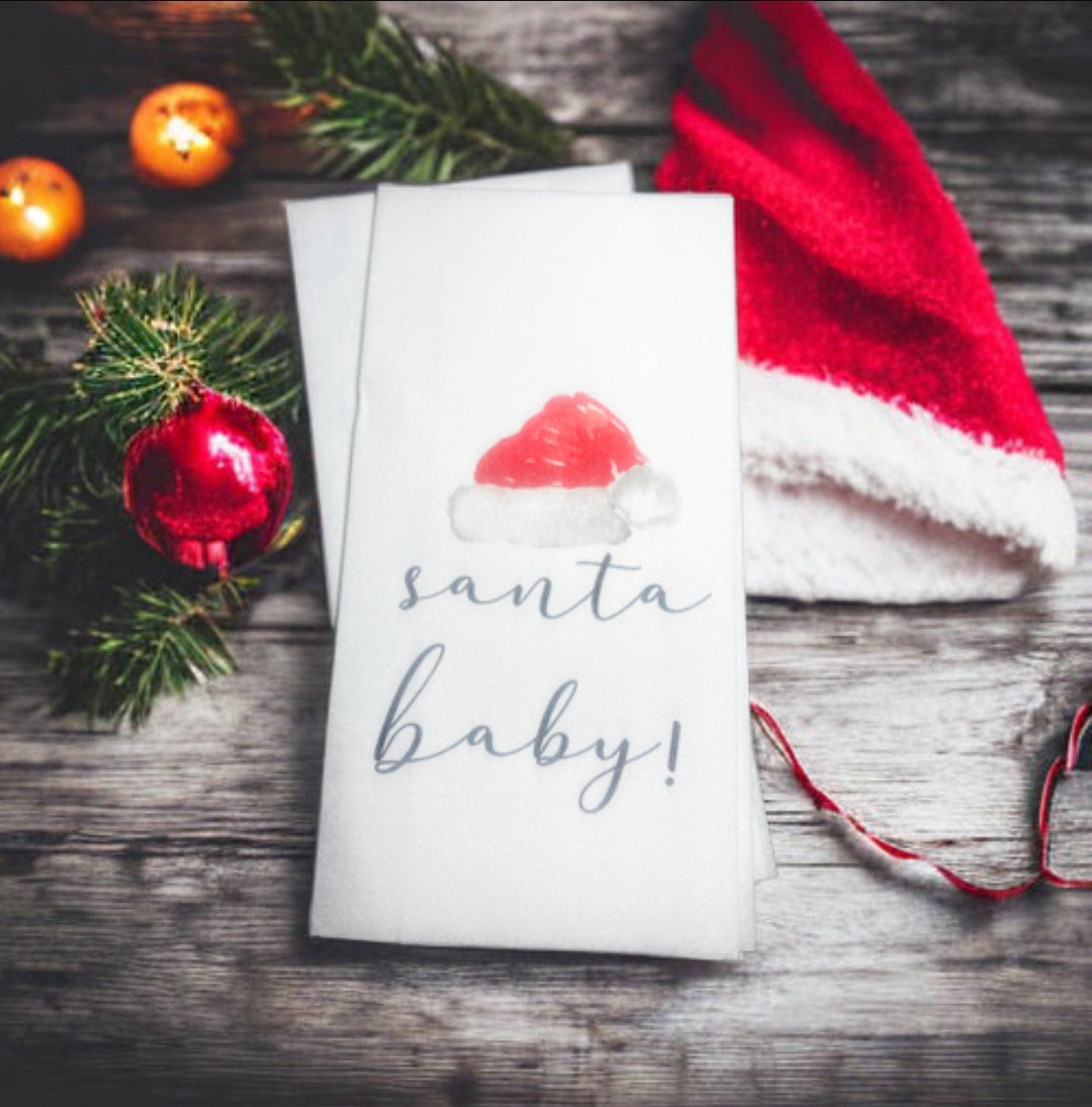 Christmas Guest Towels Linen Feel Ultra Ply White Disposable Etsy