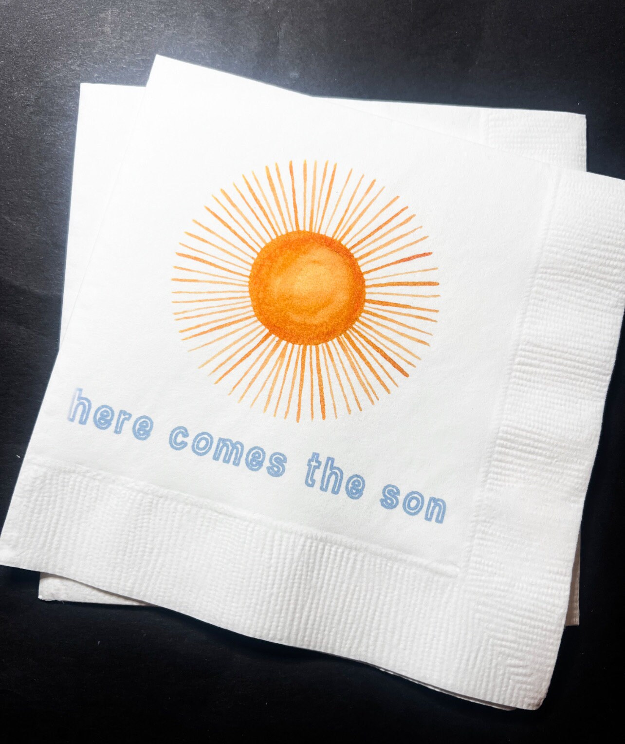 Here Comes the Son Baby Shower Sonshine You Are My Sunshine Boy Baby Shower Cocktail Luncheon or Dinner Napkins Set of 25