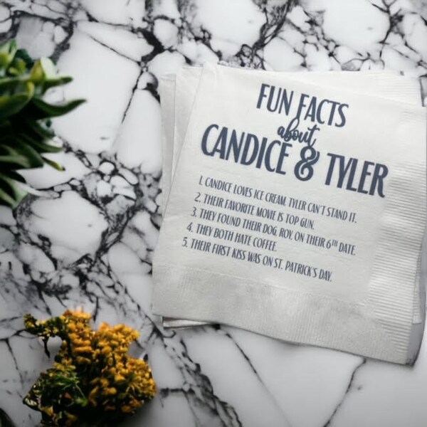Fun Fact Cocktail Napkins Etsy