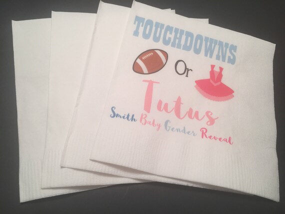 Personalized Touchdowns or Tutus Gender Reveal Baby Shower | Etsy