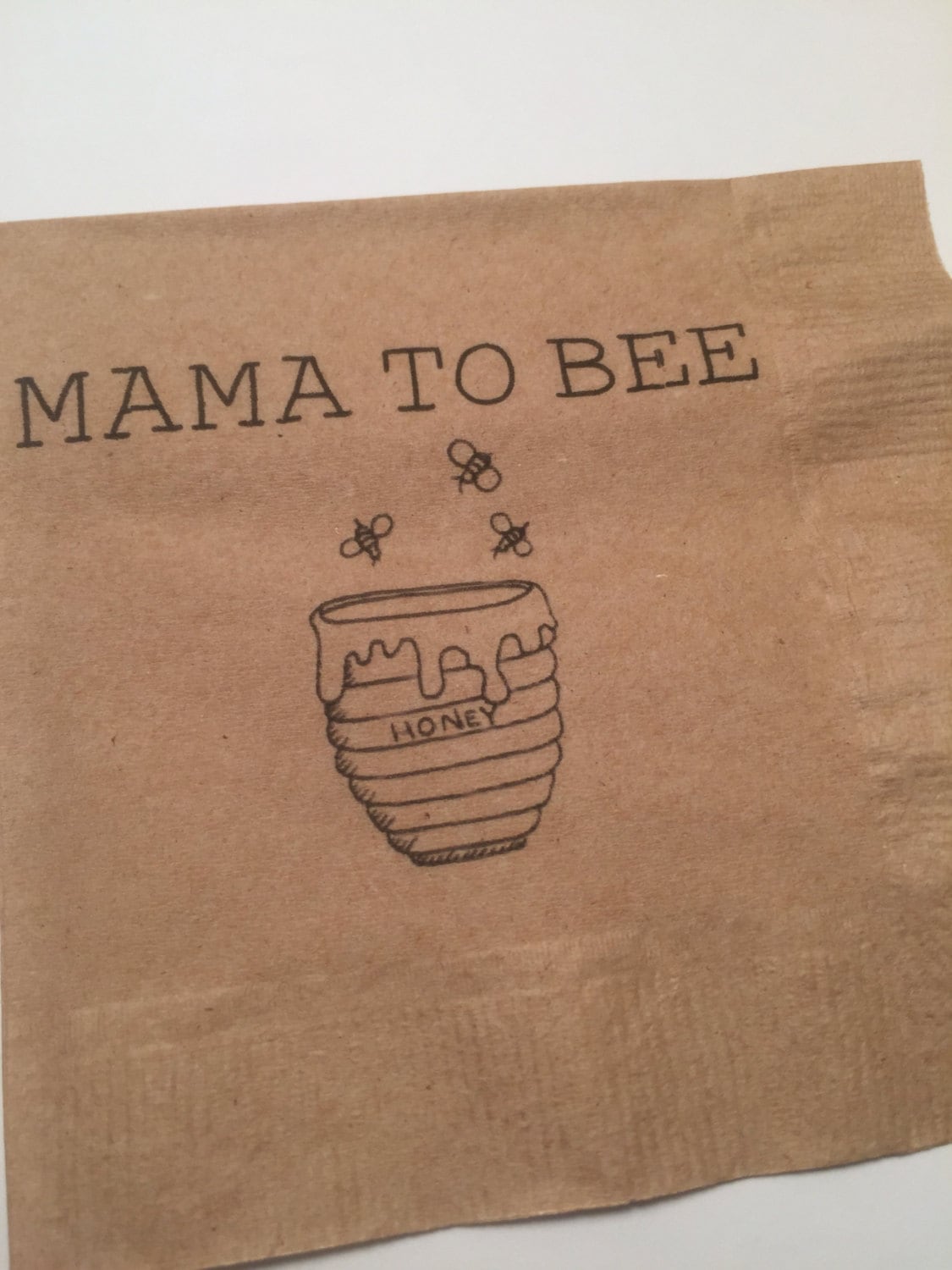 Mama to Bee Baby Shower Bee Honey Kraft Cocktail or Luncheon Napkins Set of 25