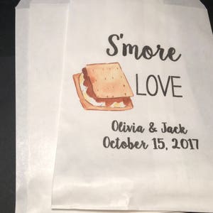 Personalized Smores Bar Smores Wedding Favors Bridal Shower Smores Favors Birthday Party Favor Gift Bags, Set of 10