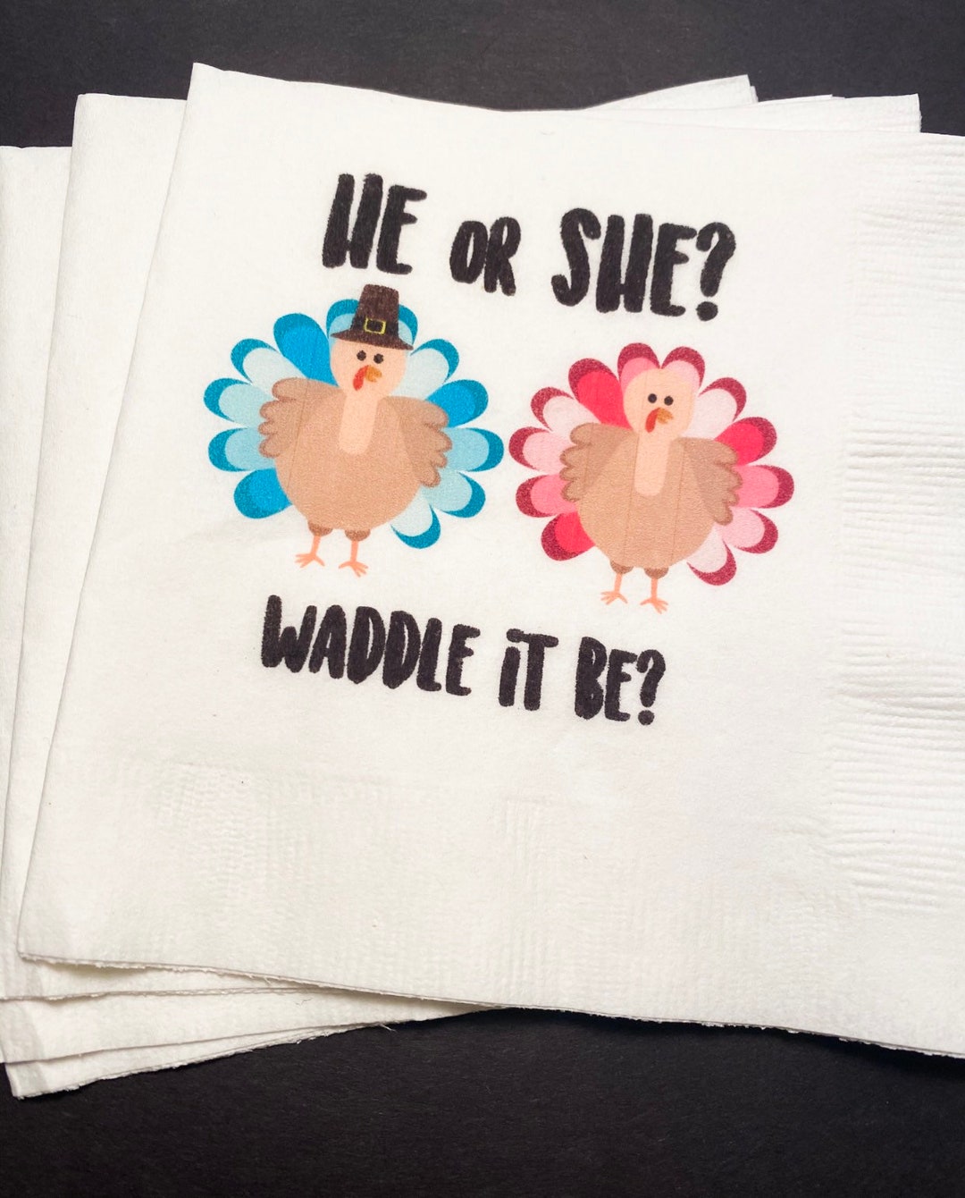 Thanksgiving Fall Turkey Gender Reveal He or She Waddle It Be Gender