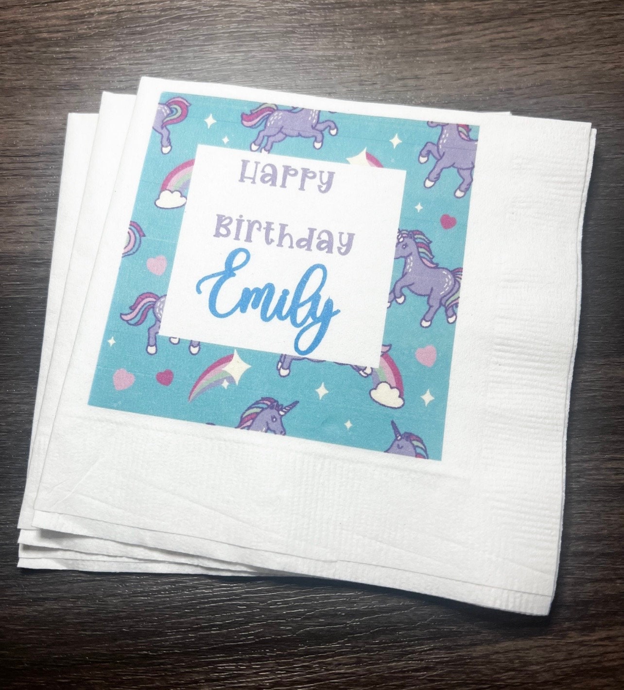 Unicorn Birthday Magical Unicorn Theme Birthday Cocktail Luncheon or Dinner Napkins Set of 25