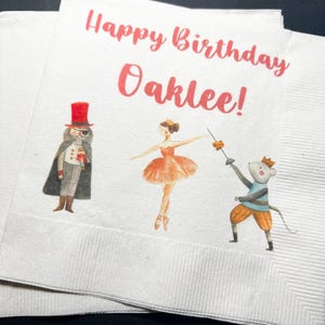Nutcracker Birthday Winter Nutcracker Party Birthday Personalized Cocktail, Luncheon or Dinner Napkins Set of 25