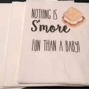 Smore Fun Than a Baby Baby Shower Gender Reveal Cocktail, Luncheon or Dinner Napkins Set of 25
