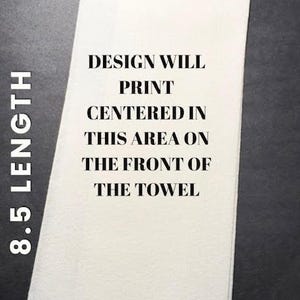 The image is a poster for a guest towel, with text indicating the design of the towel.
