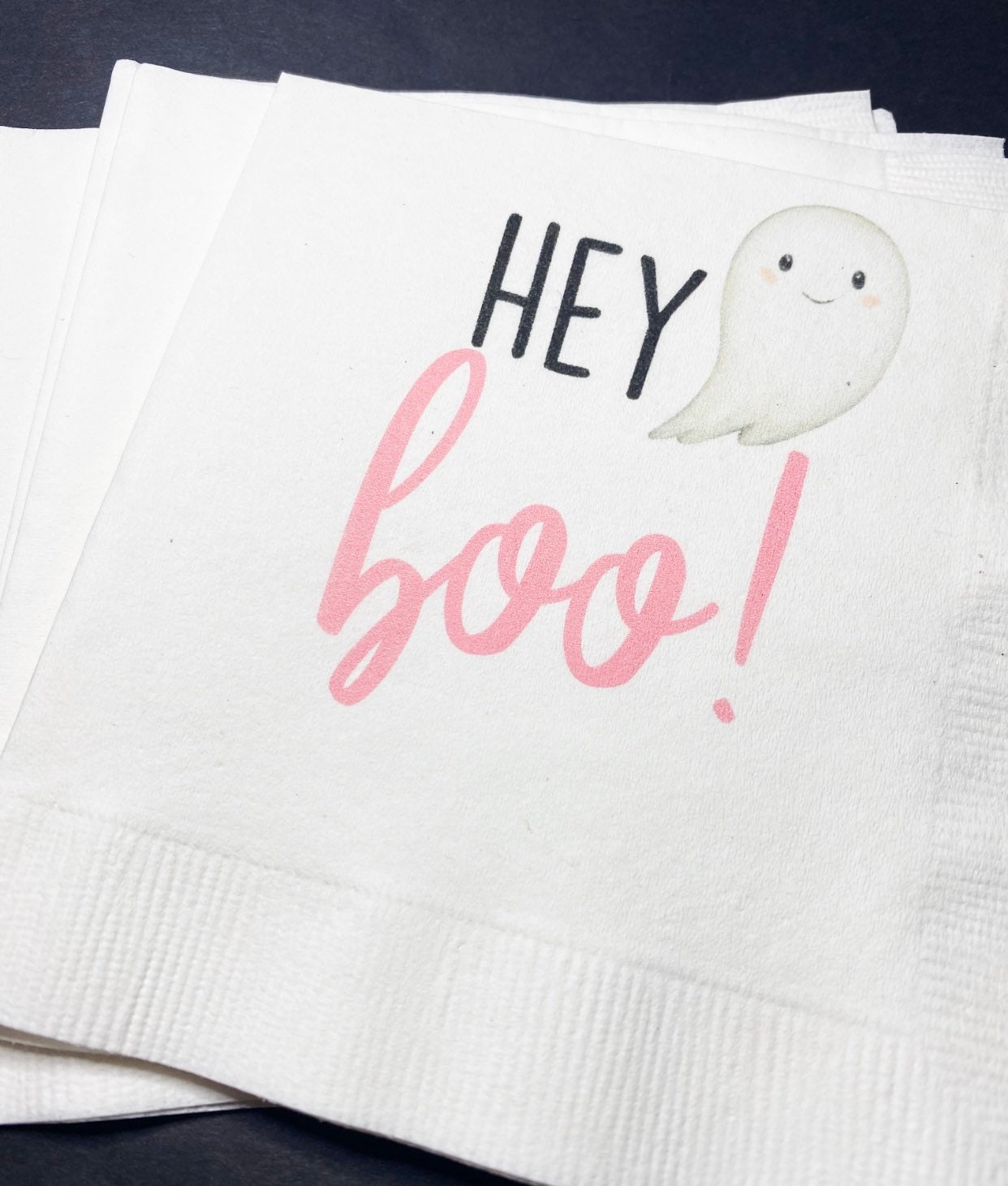Halloween Birthday Boo Day Hey Boo Spooky One First Birthday Boy Ghost Party Spooktacular Cocktail Luncheon or Dinner Napkins
