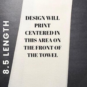The image is a poster for a guest towel, with text indicating the design of the towel.