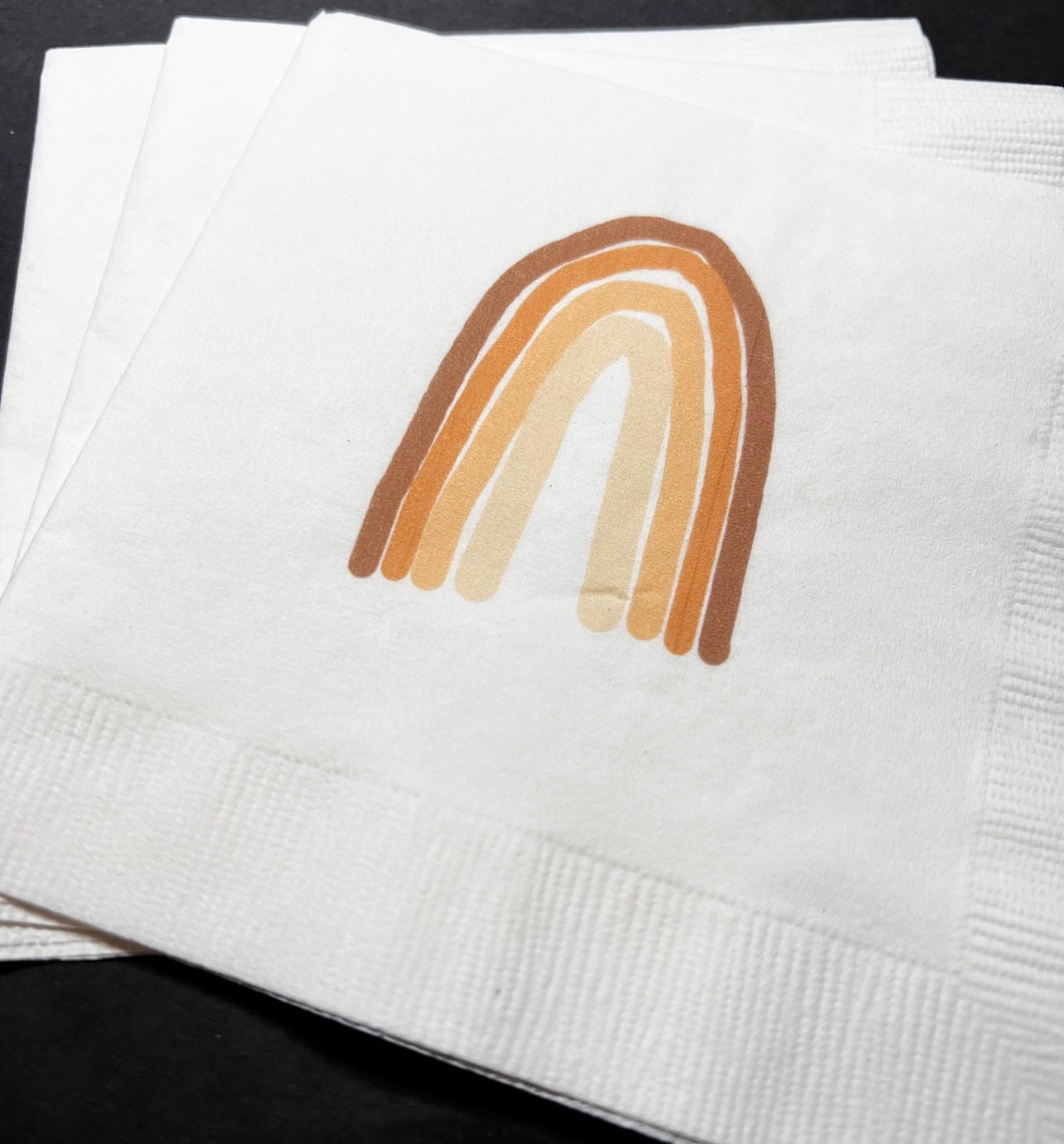Boho Rainbow Baby Shower Birthday Modern Bohemian Neutral Cocktail Luncheon or Dinner Napkins Set of 25