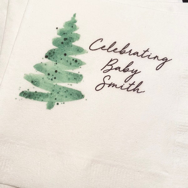 Baby It's Cold Outside Winter Christmas Baby Shower Birthday December Shower Personalized Cocktail, Luncheon or Dinner Napkins Set of 25