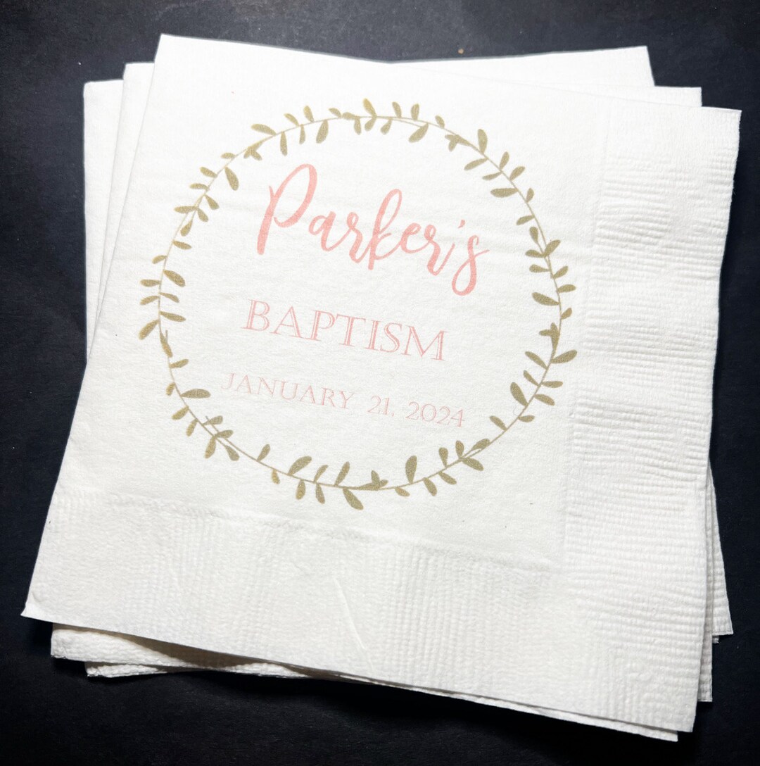 Baptism Christening God Bless Celebration Christening Dedication Personalized Cocktail, Luncheon