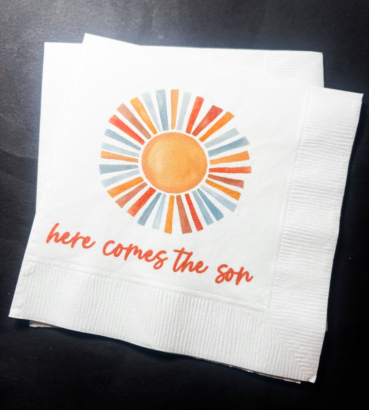 Here Comes the Son Baby Shower Sonshine You Are My Sunshine Boy Baby Shower Cocktail Luncheon or Dinner Napkins Set of 25