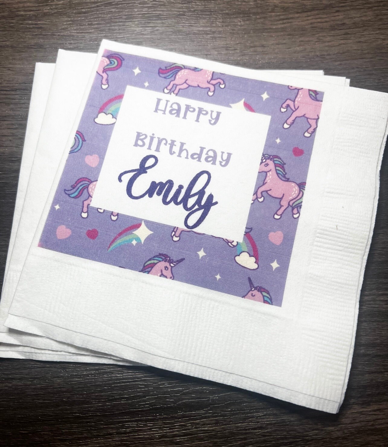 Unicorn Birthday Magical Unicorn Theme Birthday Cocktail Luncheon or Dinner Napkins Set of 25