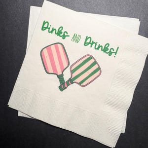 Pickleball Birthday Dinks and Drinks Pickleball Summer Birthday Overserved Cocktail, Luncheon or Dinner Napkins Set of 25