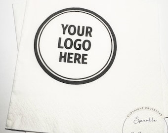 Logo Custom Business Logo Custom Image Business Logo Commercial Restaurant Guest Towels Cocktail, Luncheon or Dinner Napkins Set of 25