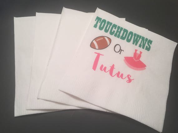 Touchdowns or Tutus Gender Reveal Green Pink Baby Shower | Etsy