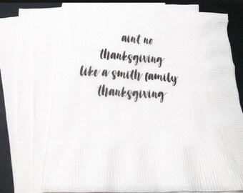 Thanksgiving Personalized Cocktail, Luncheon or Dinner Napkins Set of 25