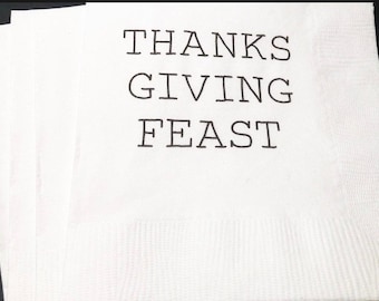 Thanksgiving Feast Cocktail or Luncheon Napkins, Set of 25
